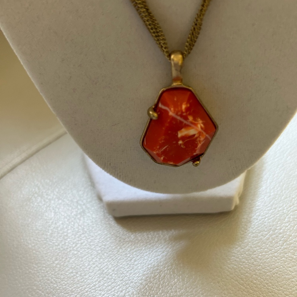 Kenneth Cole Necklace with Orange Stone